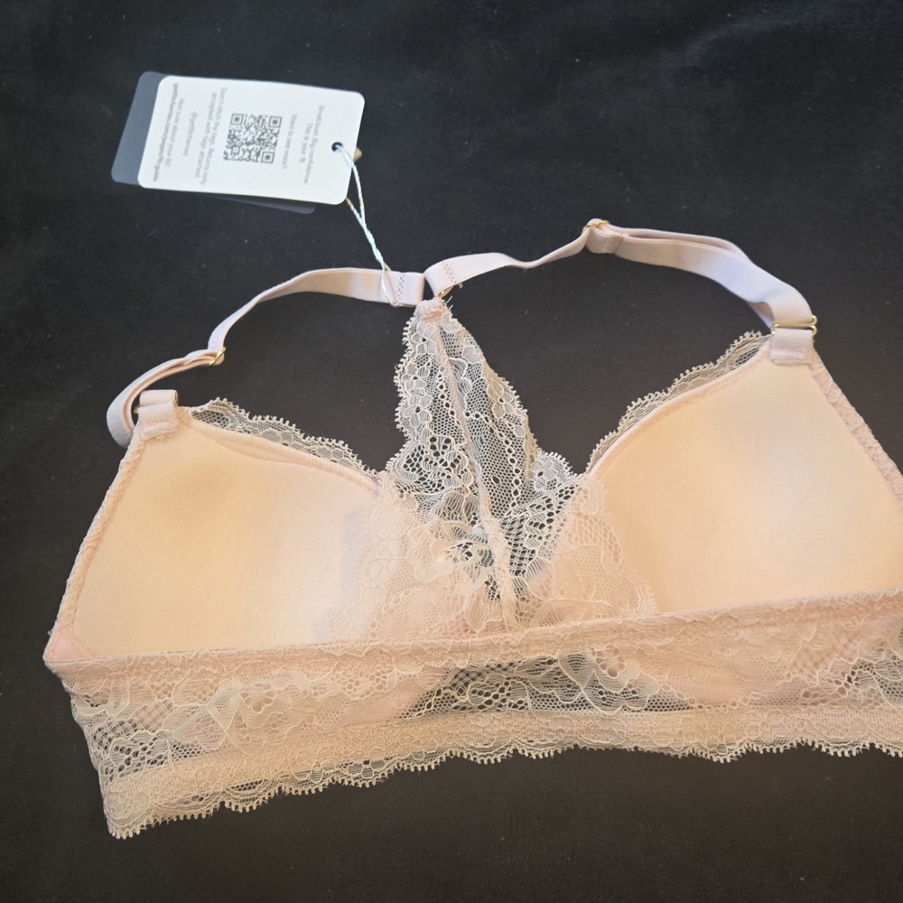 Pink Lace Racerback Bra - Picture 3 of 3